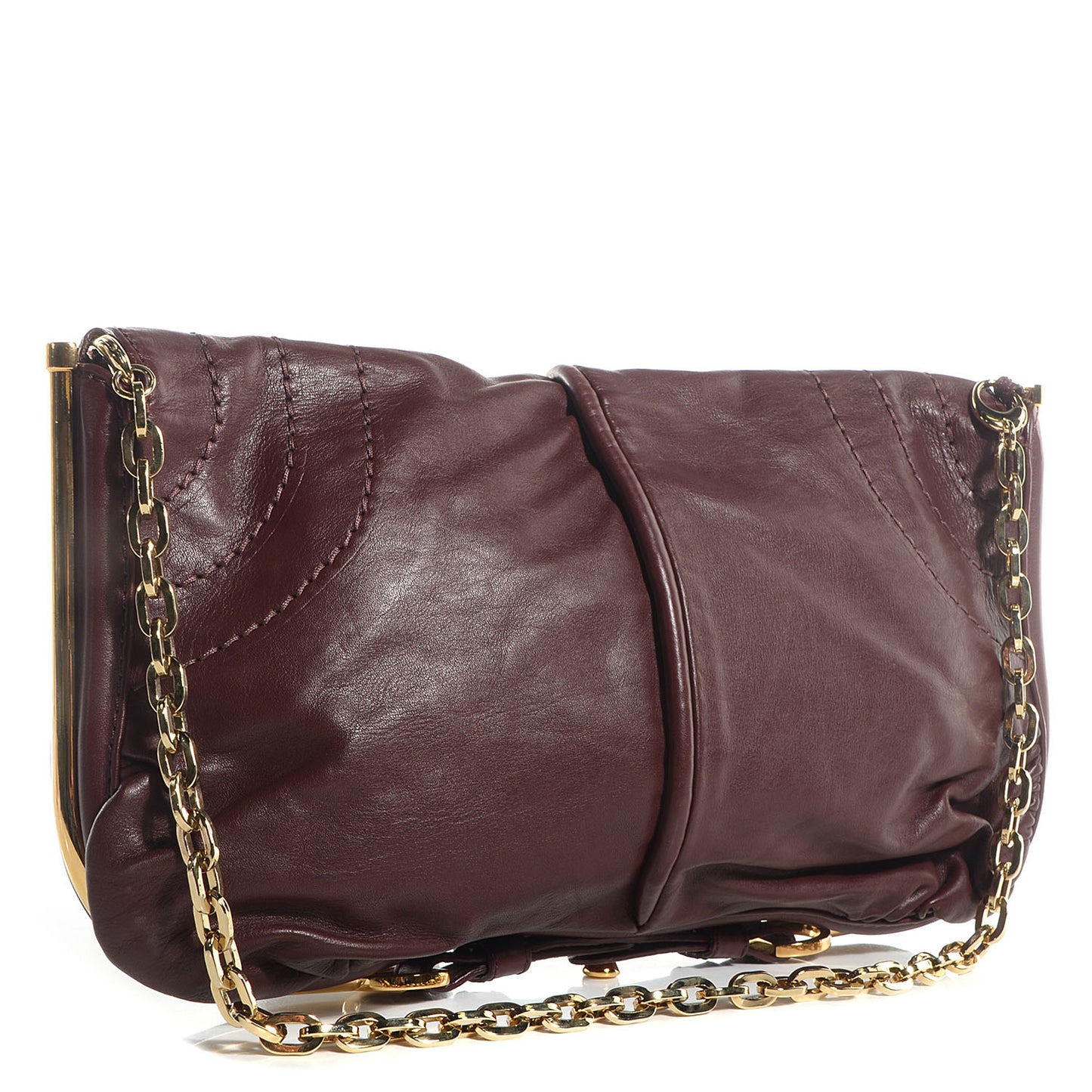 Leather Arad Clutch Burgundy