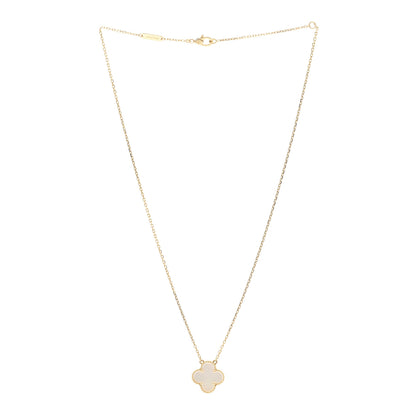 Van Cleef & Arpels 18K Yellow Gold Mother of Pearl Vintage Alhambra Pendant Necklace 3 of 5