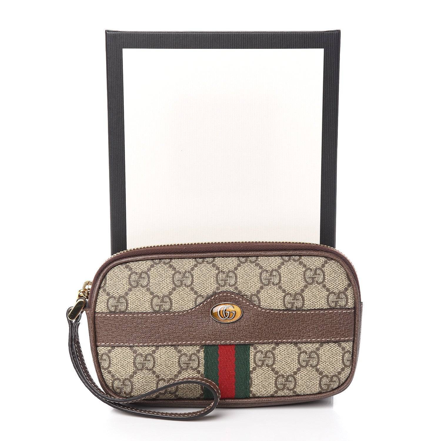 Gucci GG Supreme Monogram Ophidia Phone Case Wristlet Brown 8 of 8