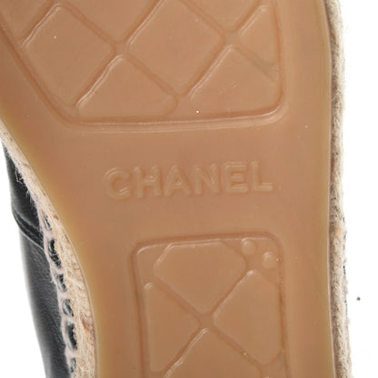 Chanel Lambskin CC Espadrilles 38 Black 7 of 12
