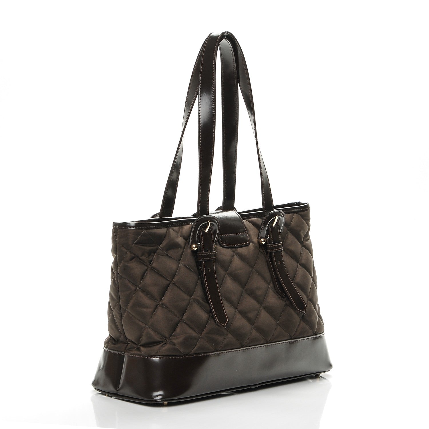 Burberry Nylon Quilted Tote Brown 3 of 6