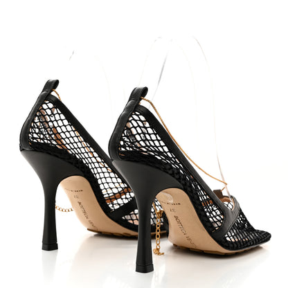 Bottega Veneta BOTTEGA VENETA Mesh Calfskin Chain Stretch Pumps 37 Black 4 of 7