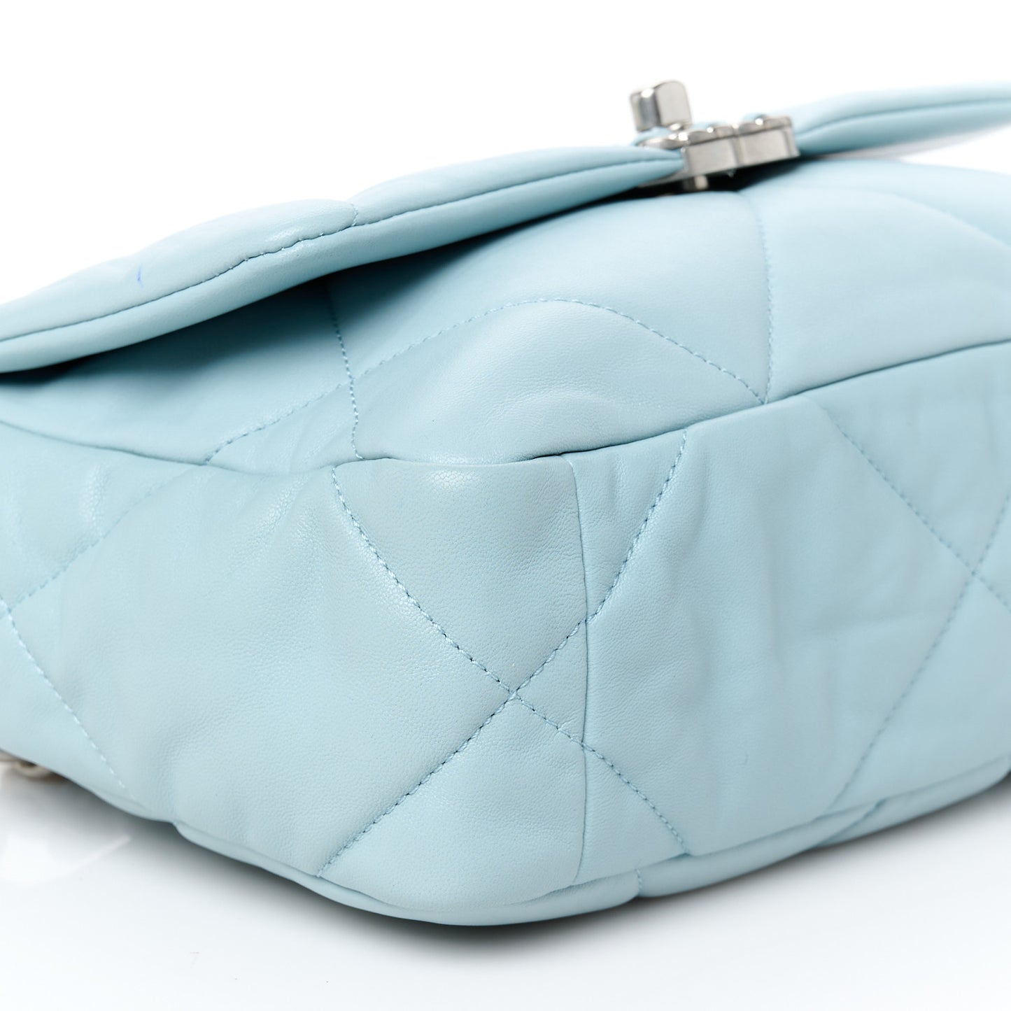 Lambskin Quilted Medium Chanel 19 Flap Light Blue