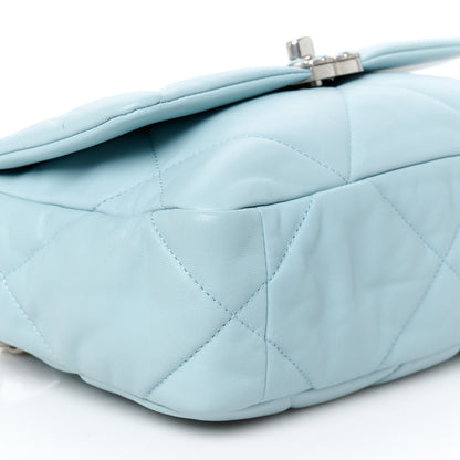 Chanel Lambskin Quilted Medium Chanel 19 Flap Light Blue 9 of 10