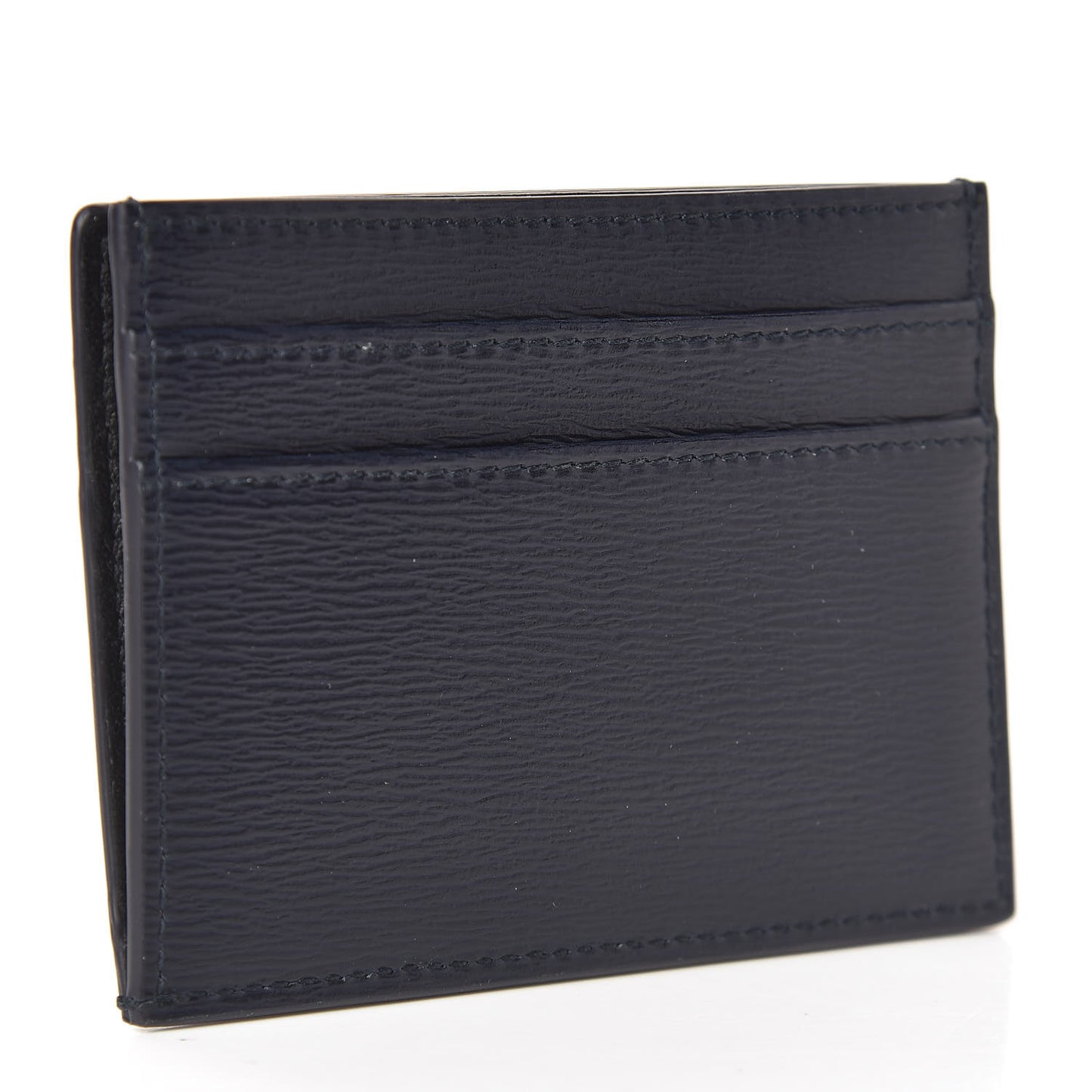 Calfskin Embossed Print Dior Alex Foxton Card Holder Black