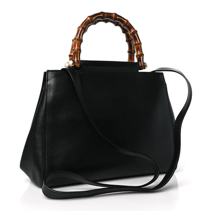 Gucci Nappa Bamboo Small Nymphaea Top Handle Bag Black 3 of 9
