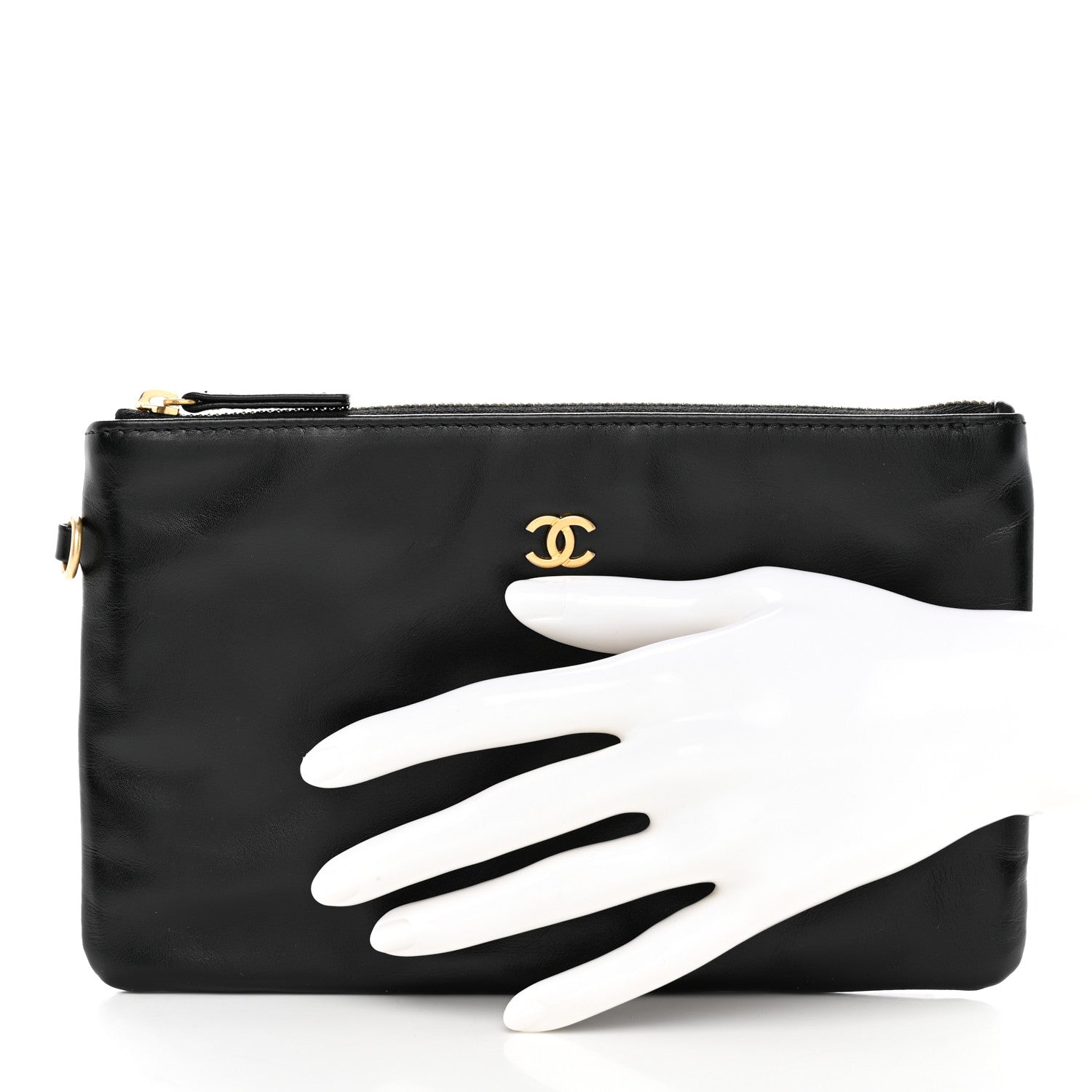 Chanel Shiny Calfskin Chanel 22 Removable Pouch Black 2 of 7
