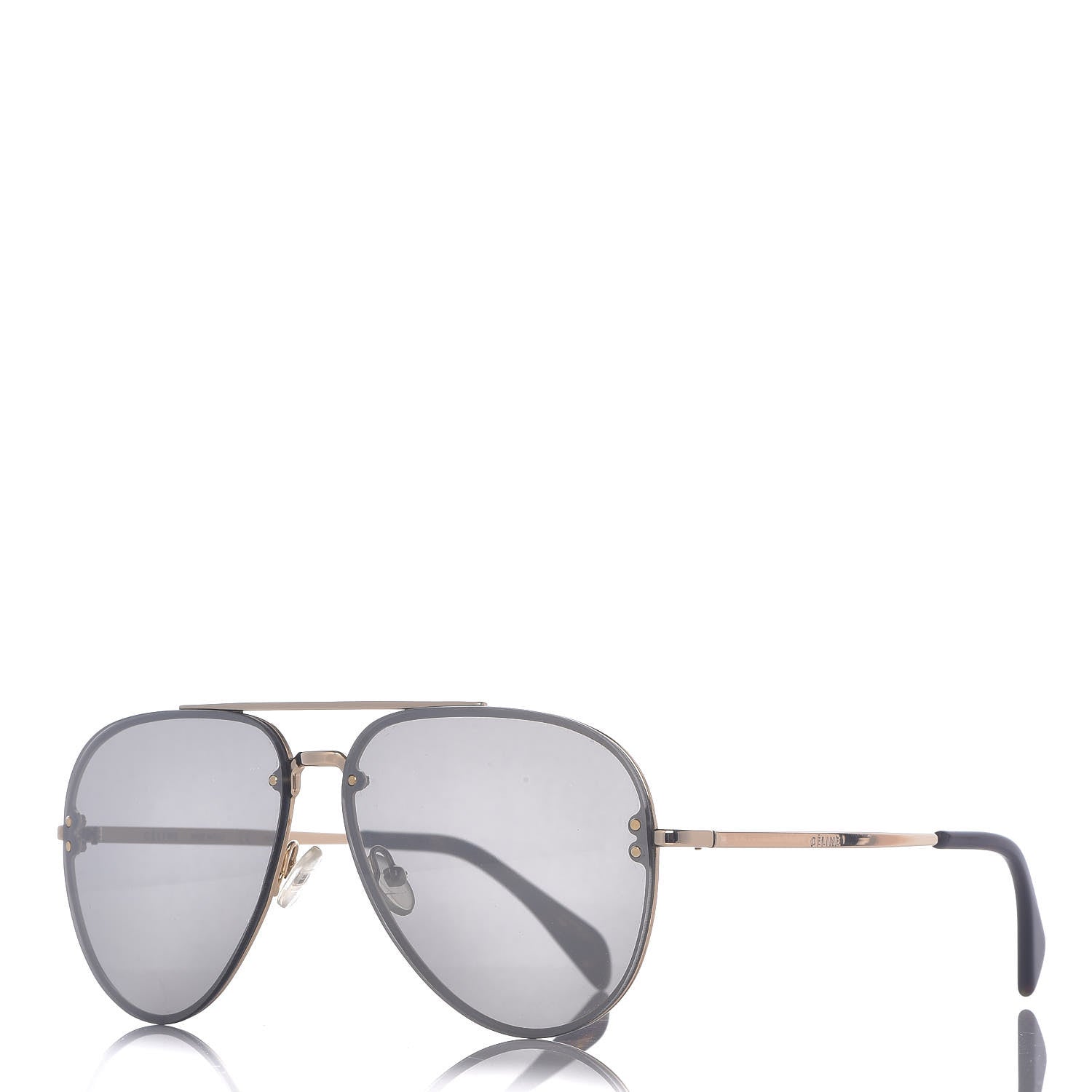 Celine Acetate Mirror Aviator Sunglasses CL41391/S Gold Grey 1 of 13