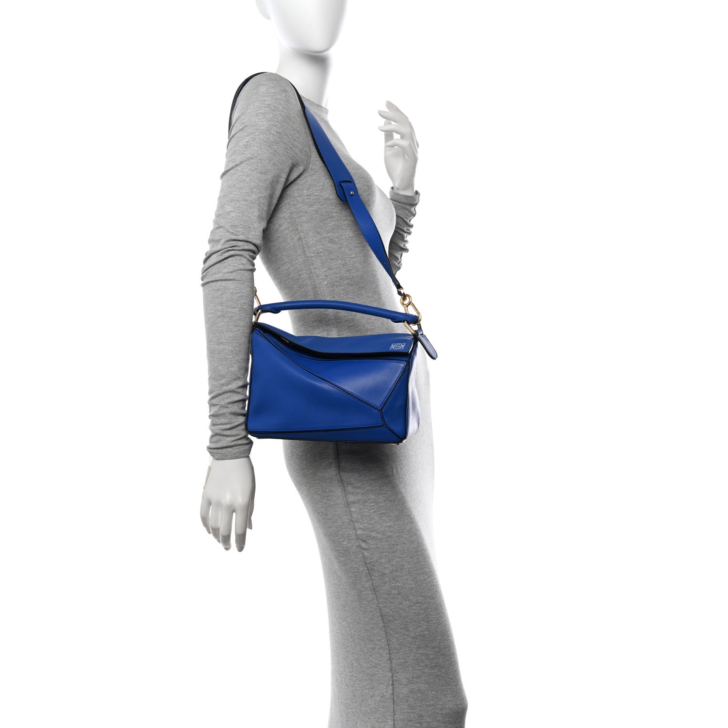 Loewe Calfskin Small Puzzle Bag Electric Blue 2 of 10