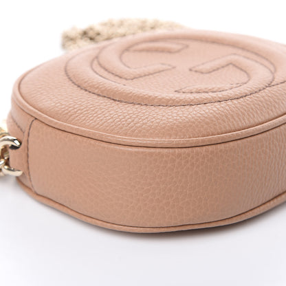 Gucci Pebbled Calfskin Mini Soho Chain Bag Camelia 8 of 9