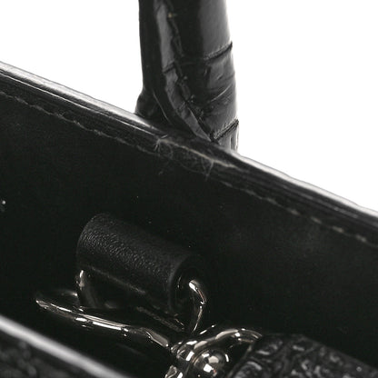 Saint Laurent Calfskin Crocodile Embossed Nano Sac De Jour Black 11 of 11