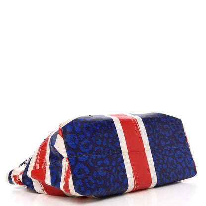 Jimmy Choo Denim Calfskin Studded Union Jack Print Tote 4 of 15
