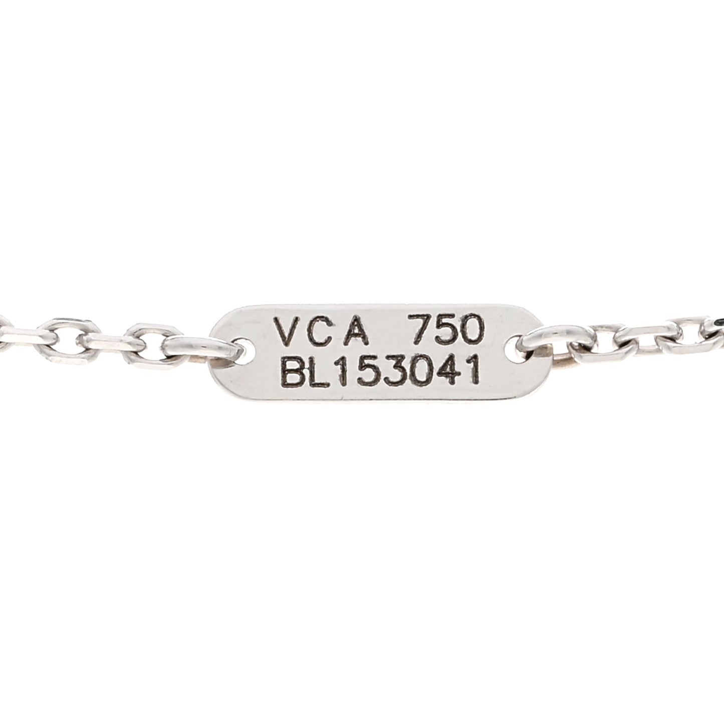 18K White Gold Mother Of Pearl Vintage Alhambra Pendant Necklace