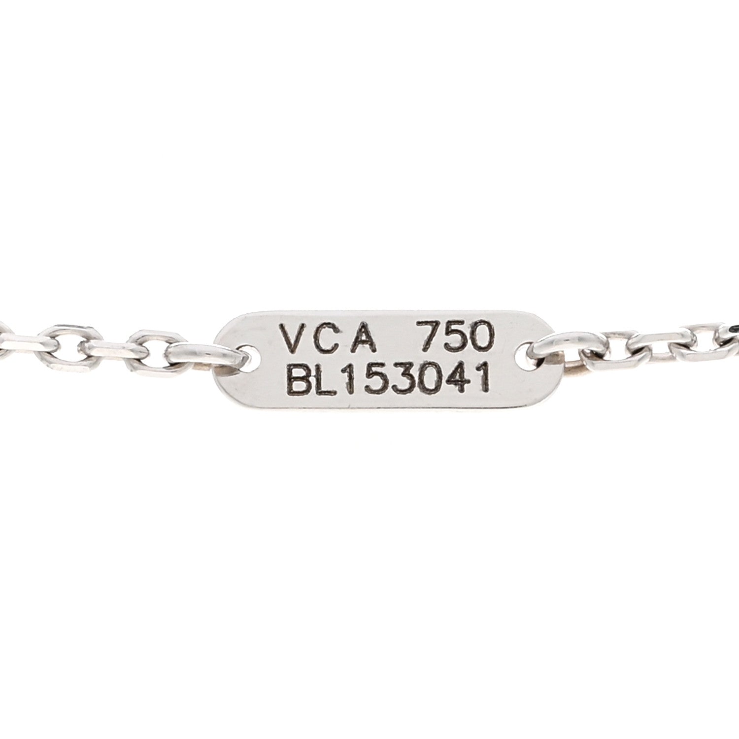Van Cleef & Arpels 18K White Gold Mother Of Pearl Vintage Alhambra Pendant Necklace 4 of 5