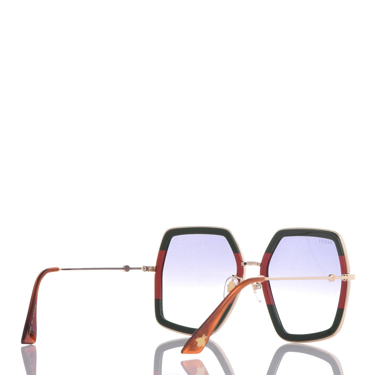 Gucci Square Frame Web GG0106S Sunglasses Tortoise 4 of 7