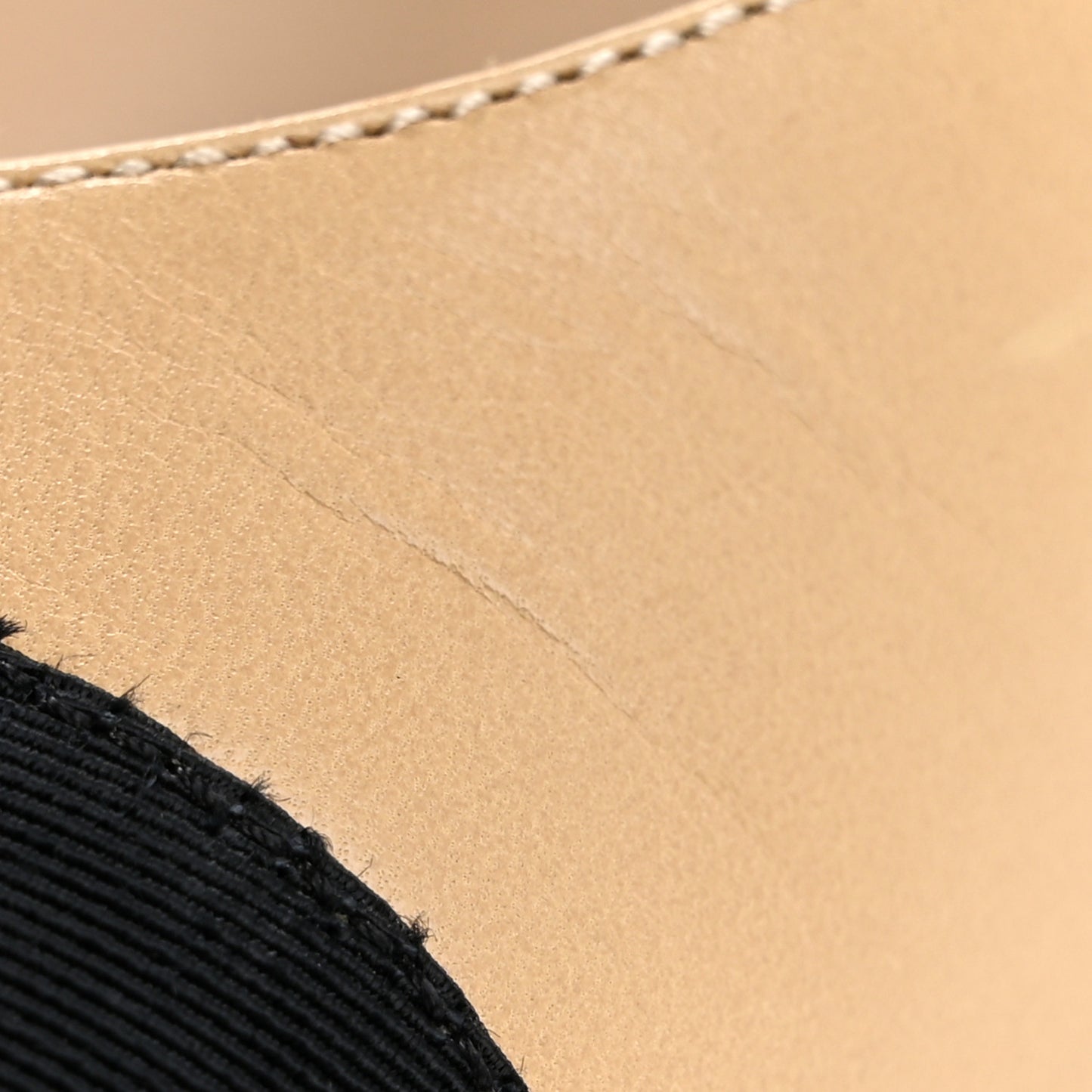 Goatskin Grosgrain Cap Toe CC Slingback Pumps 38.5 Beige Black