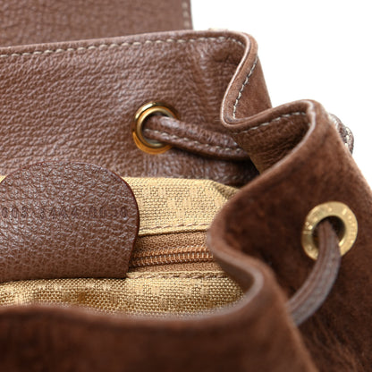 Gucci Suede Calfskin Bamboo Backpack Brown 9 of 10