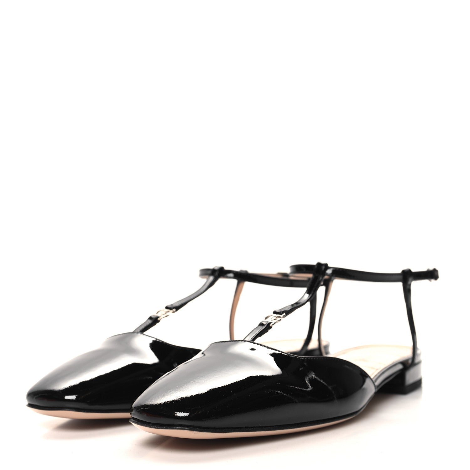 Gucci Vernice Crystal Double G Ballet Flat 40 Black 3 of 9