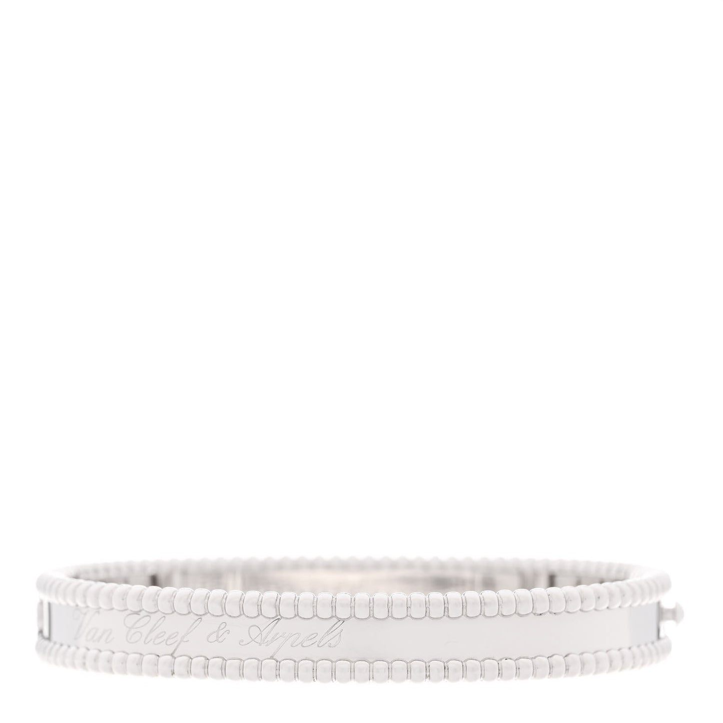 18K White Gold Perlee Signature Bangle Bracelet S