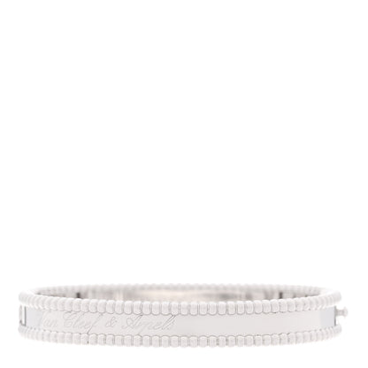 Van Cleef & Arpels 18K White Gold Perlee Signature Bangle Bracelet S 2 of 3
