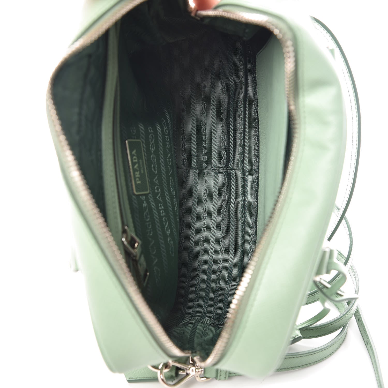 Prada Saffiano Lux Top Handle Crossbody Bag Acquamarina 5 of 9