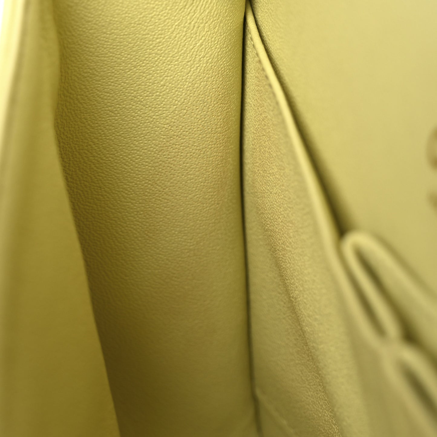 Caviar Quilted Small Double Flap Light Yellow