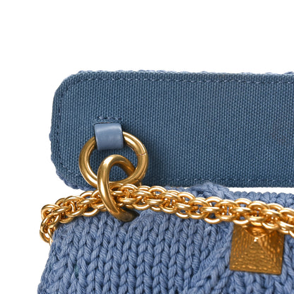 Valentino Garavani Knit Medium Roman Stud Shoulder Bag Niagara 9 of 10