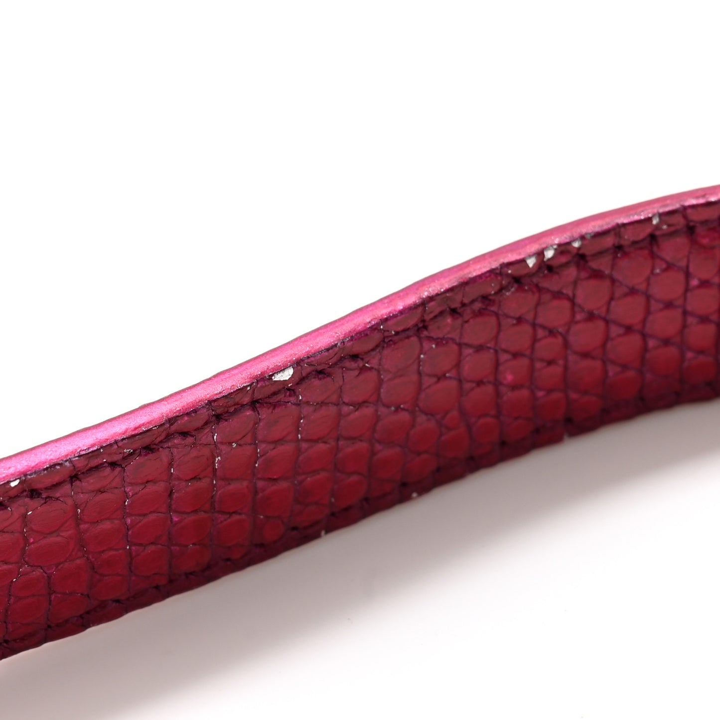 Metallic Lizard Small Diorama Flap Bag Fuchsia