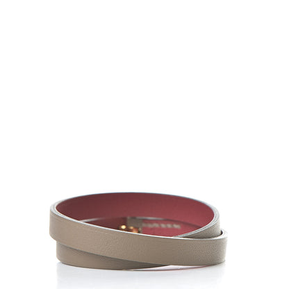 Hermes Swift Behapi Double Tour Bracelet T2 Gris Asphalte Bordeaux 3 of 9