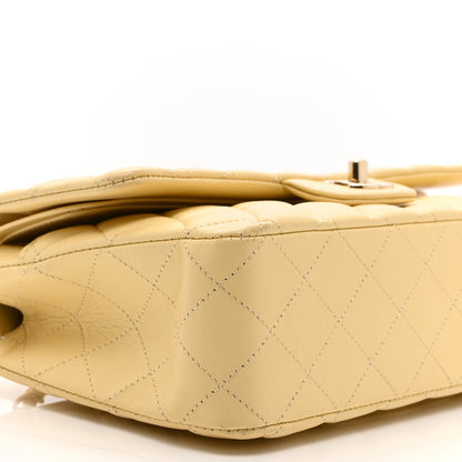 Chanel Lambskin Quilted Medium Double Flap Yellow 9 of 11