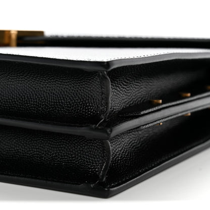 Saint Laurent Grain De Poudre Monogram Cassandra Clasp Bag Black 10 of 11