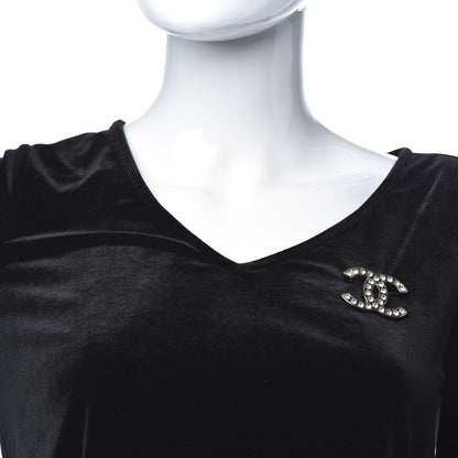 Chanel Crystal CC Brooch Light Gold 2 of 5