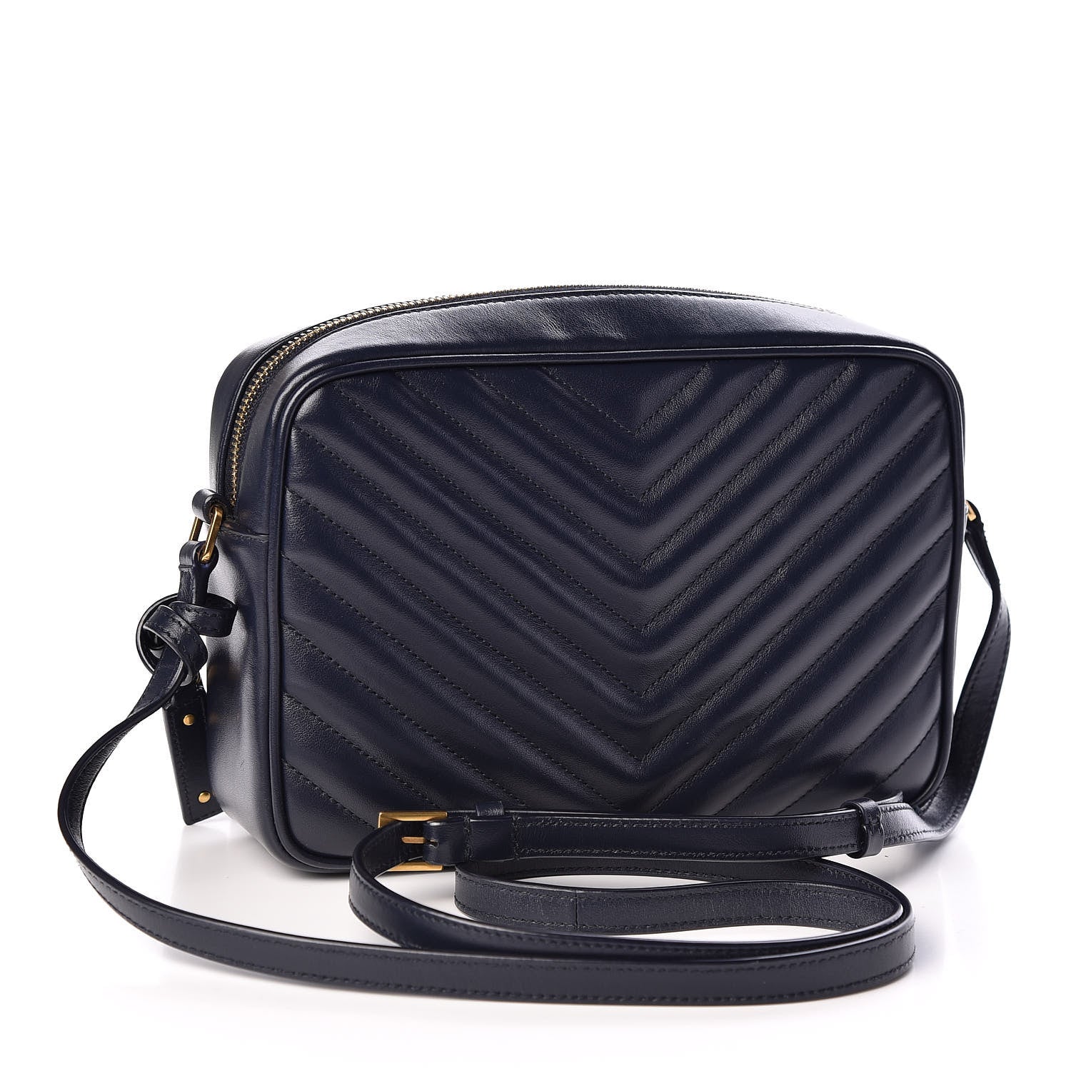 Saint Laurent Calfskin Matelasse Lou Camera Bag Navy 2 of 12