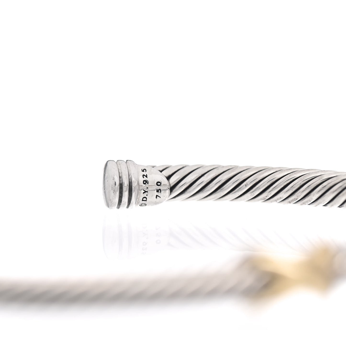 Sterling Silver 18K Yellow Gold 4mm X Station Cable Bracelet