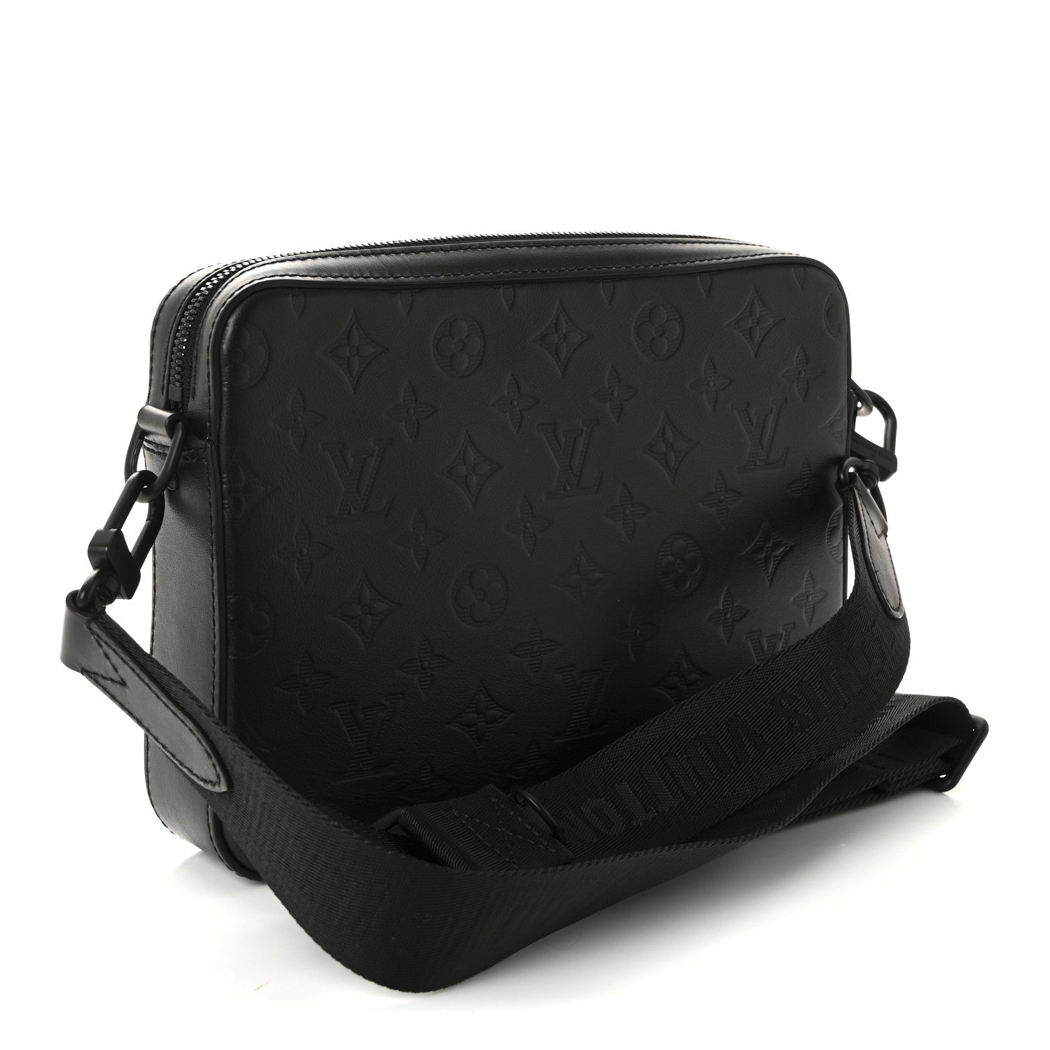 Louis Vuitton Calfskin Monogram Shadow Duo Messenger Black 4 of 10