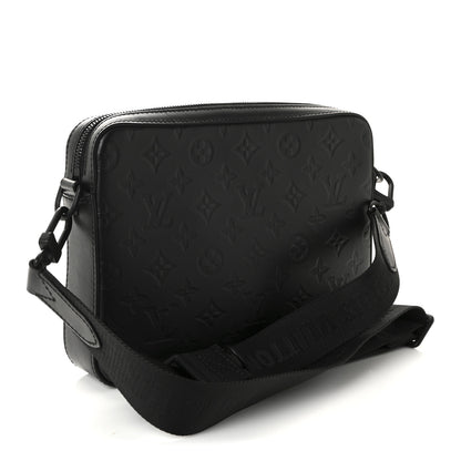 Louis Vuitton Calfskin Monogram Shadow Duo Messenger Black 4 of 10