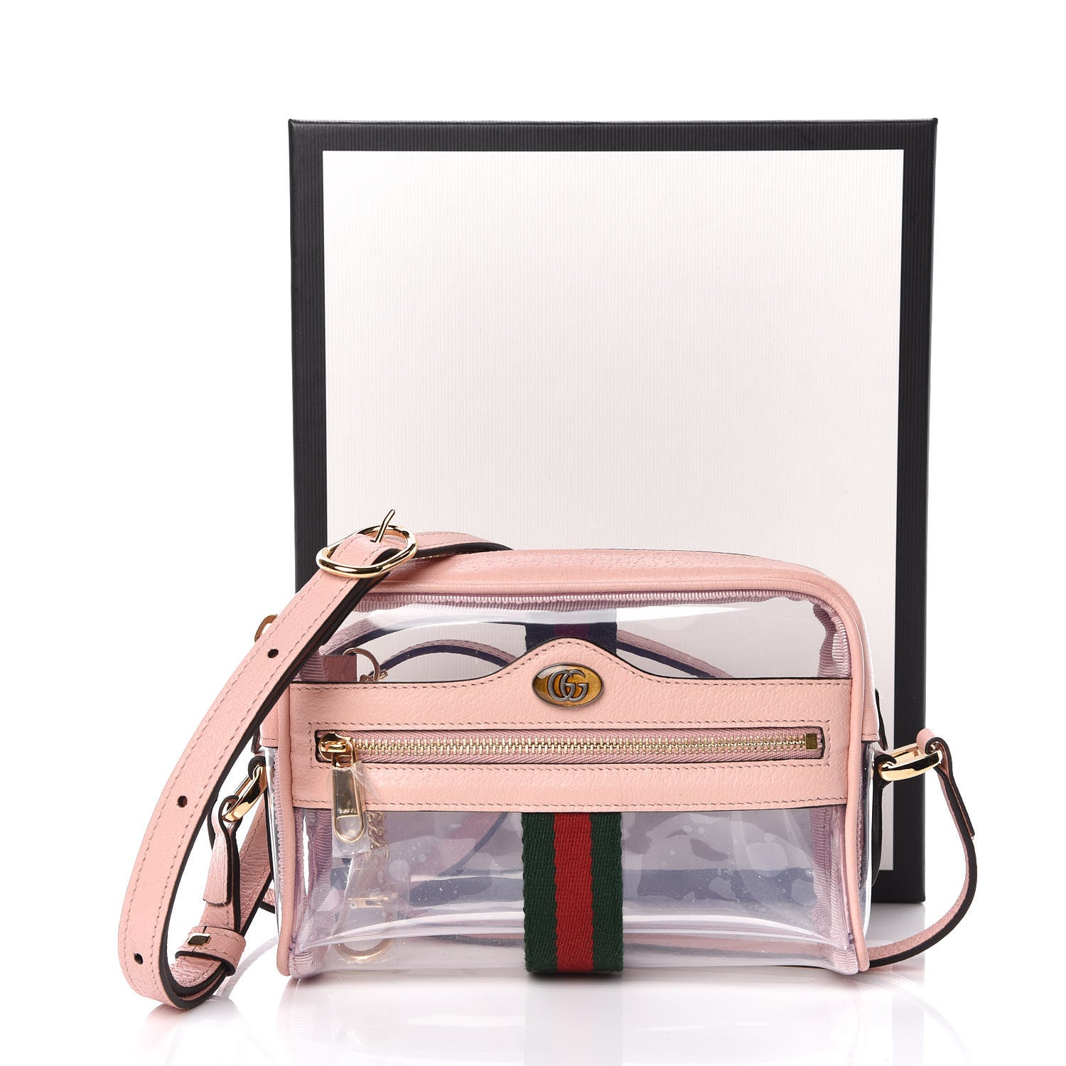 Gucci Vinyl Web Mini Ophidia Transparent Shoulder Bag Perfect Pink 9 of 9