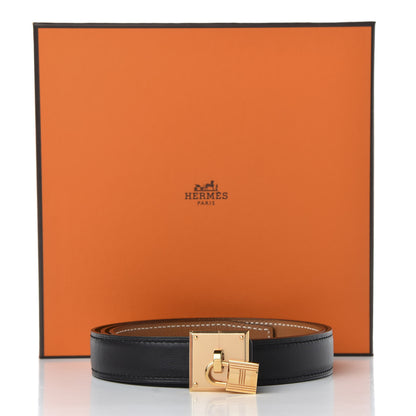 Hermes Epsom Swift 24mm Tresor Belt 85 Black Gold 5 of 5