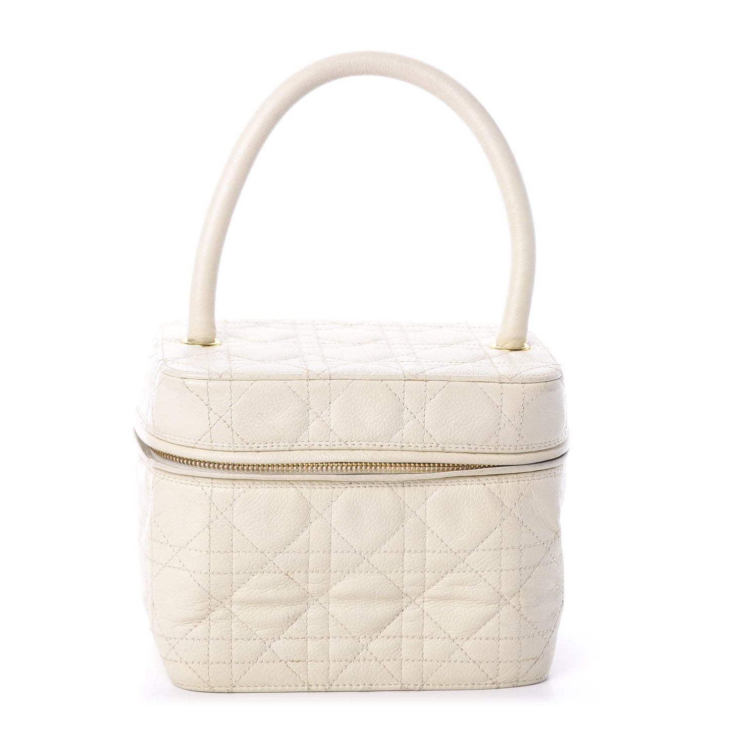 Lambskin Cannage Vanity Case White