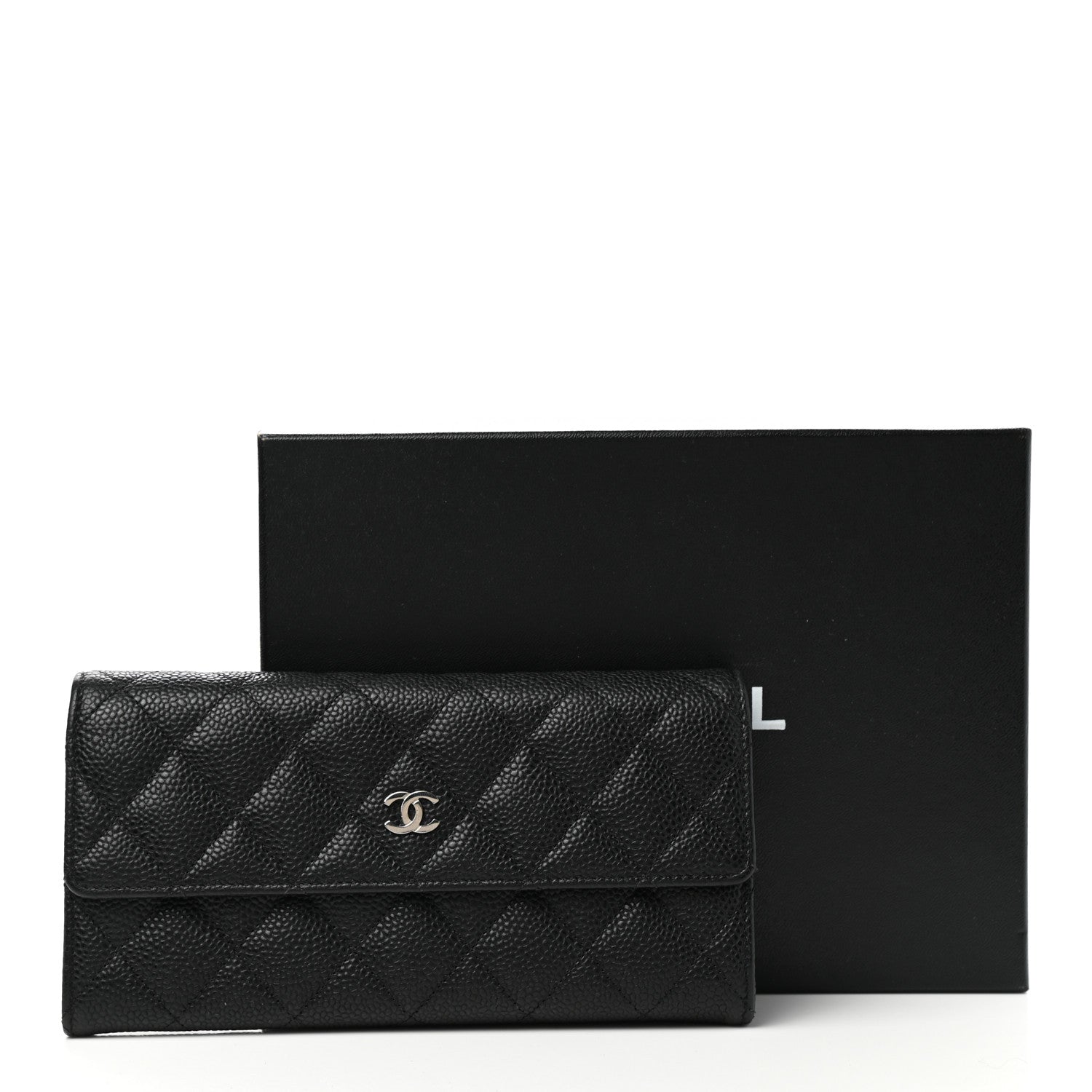 Chanel Caviar Quilted Large Gusset Flap Wallet Black 8 of 8
