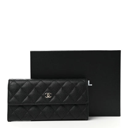 Chanel Caviar Quilted Large Gusset Flap Wallet Black 8 of 8