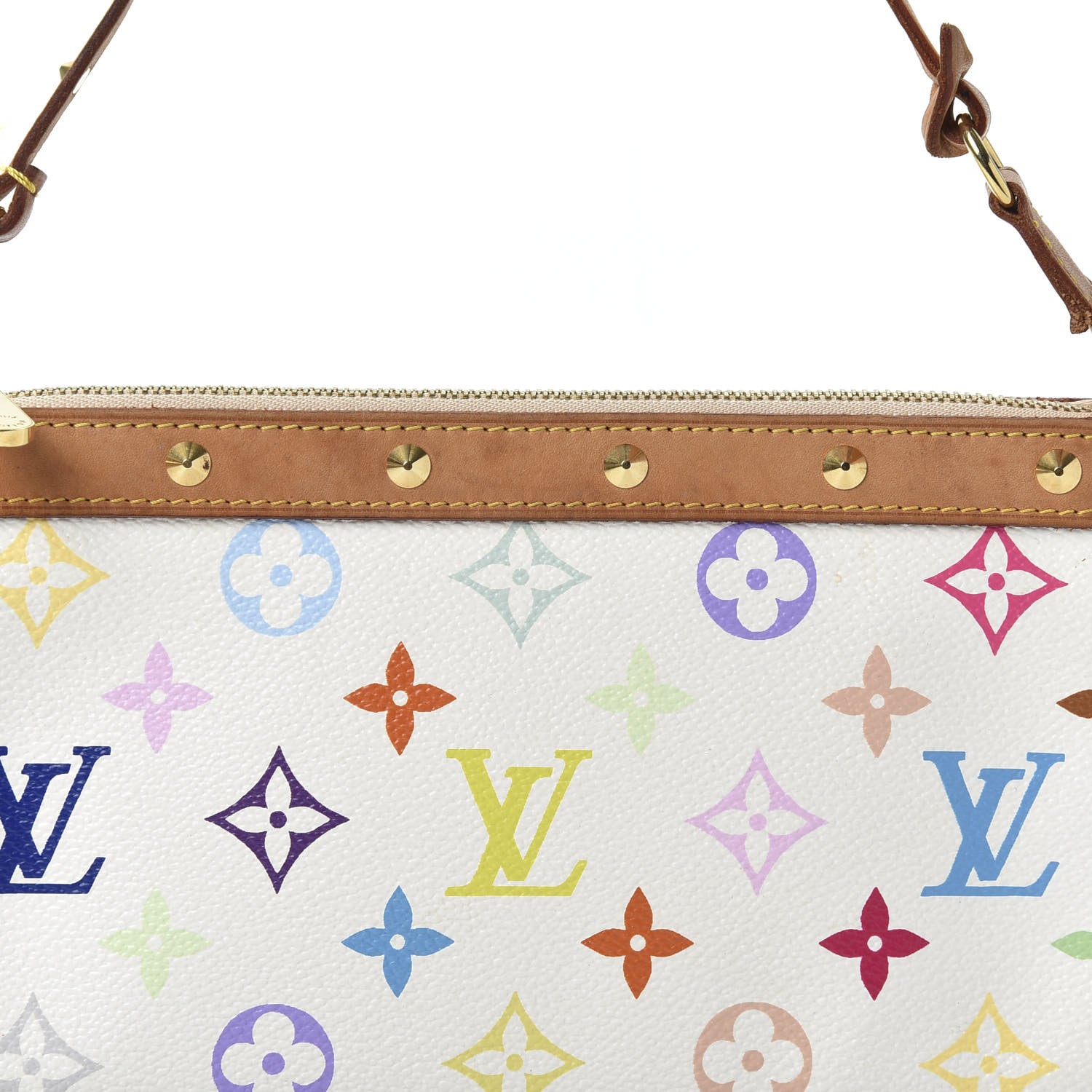 Louis Vuitton Monogram Multicolor Pochette Accessories White 7 of 8
