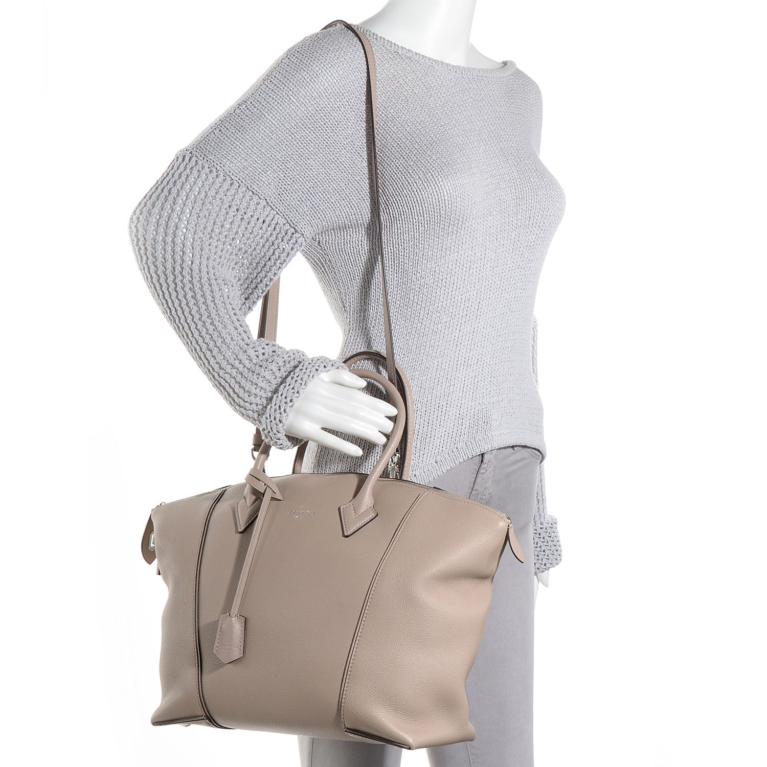 Louis Vuitton Veau Cachemire Soft Lockit MM Galet 2 of 8