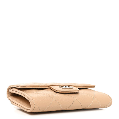 Chanel Caviar Quilted Flap Card Holder Wallet Beige 4 of 8