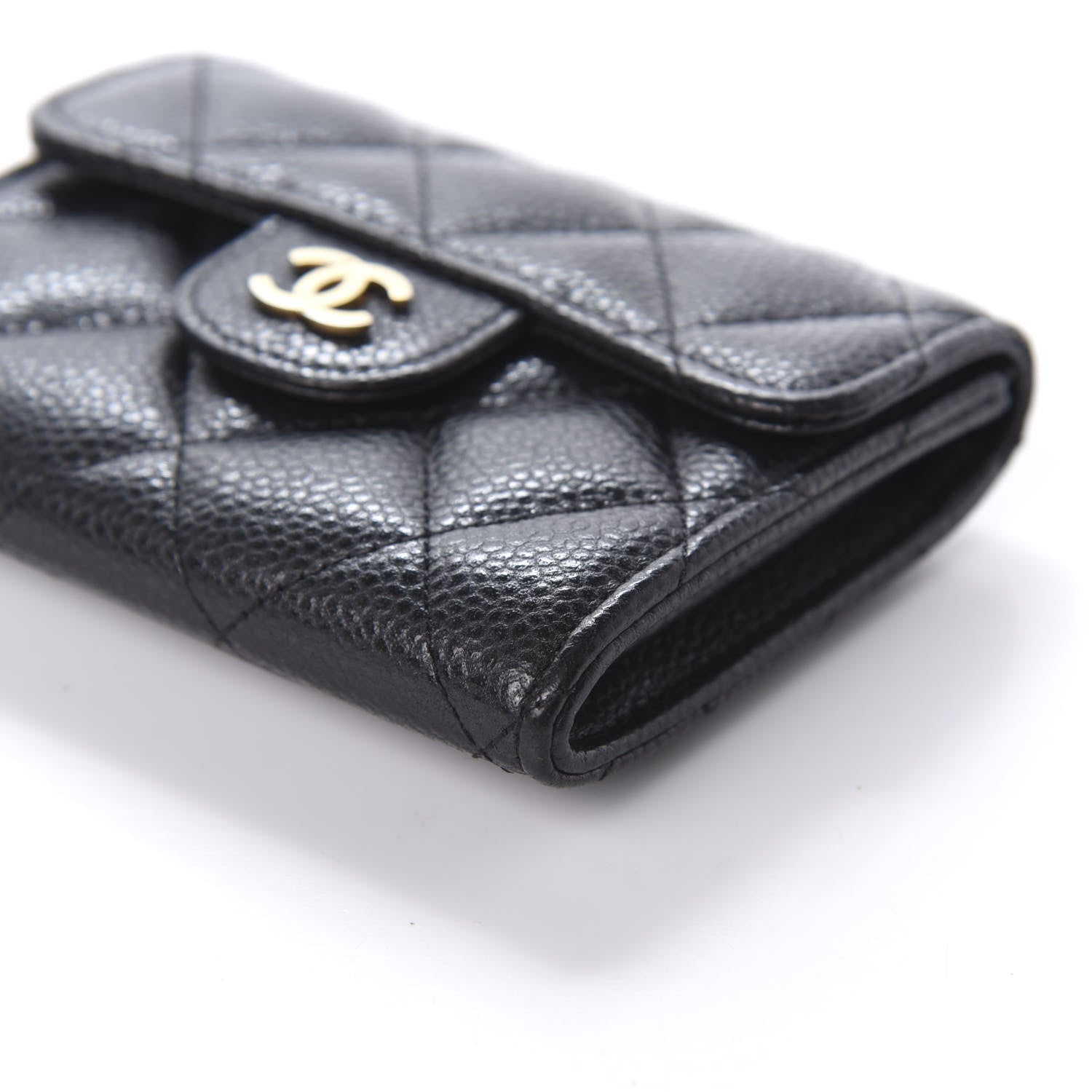 Chanel Caviar Quilted Flap Card Holder Wallet Black 7 of 11