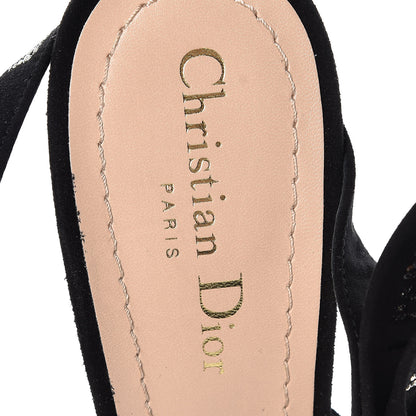 Christian Dior Mesh Plumetis Crystal Suede J'Adior Slingback 100mm Pumps 39 Nude Black 6 of 9