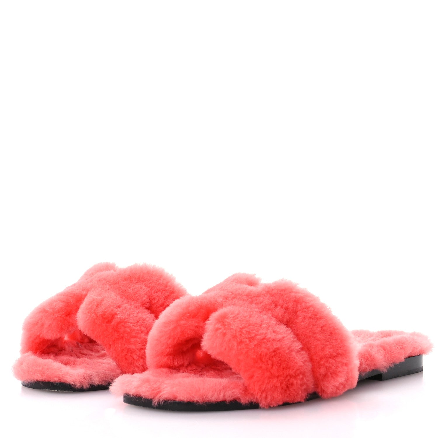 Hermes Woolskin Oran Sandals 38.5 Rose Du Desert 4 of 8