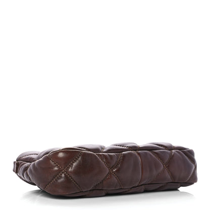 Chanel Lambskin Bubble Quilt Pochette Brown 3 of 8