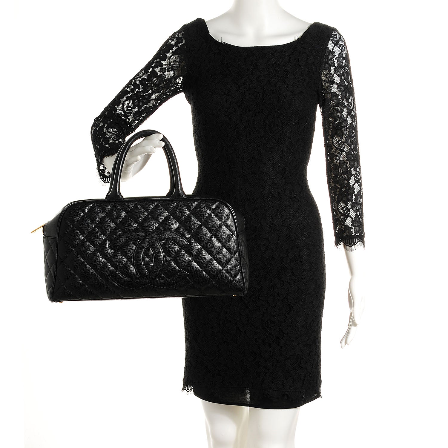 Chanel Caviar Quilted Bowler Black 2 of 7