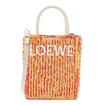 Loewe Raffia Calfskin Standard A5 Tote Bag White Multicolor 1 of 9